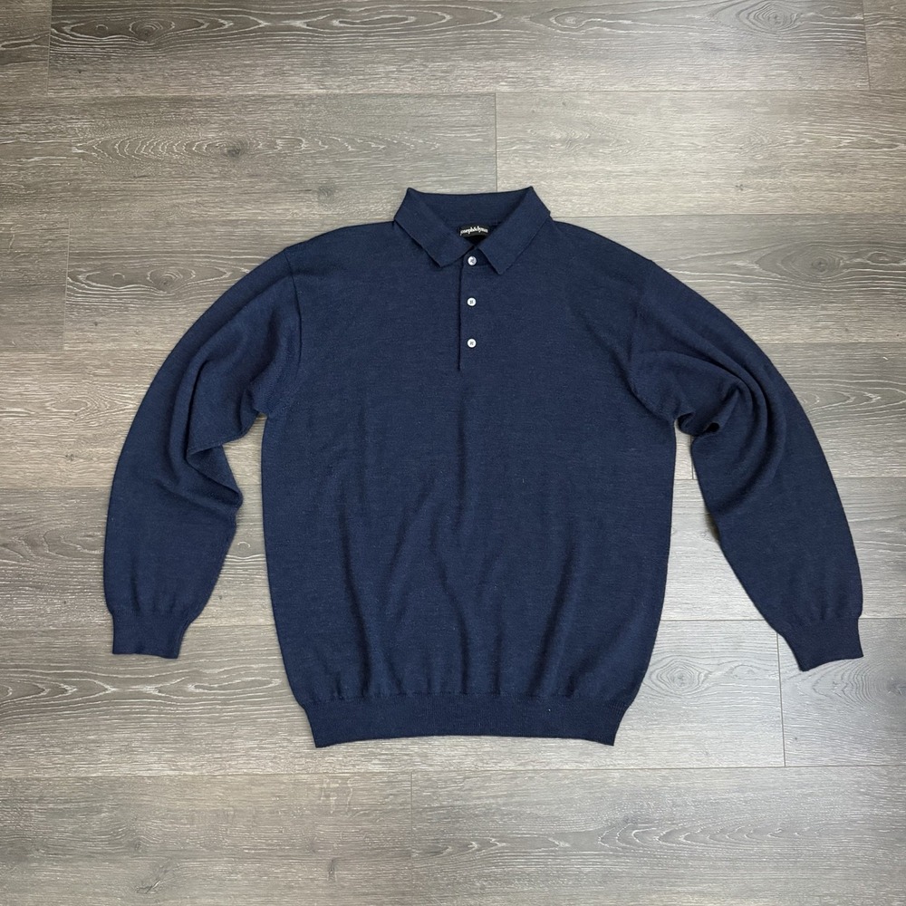 Joseph & Lyman 100% Merino Wool Polo Sweater XXL Quiet Luxury Academia Preppy